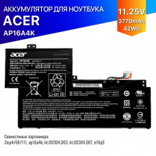 Батарея AP16A4K для Acer Swift 1 SF113-31, N16Q9, 42Wh, 3770mAh, 11.25V