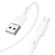 Кабель MicroUSB HOCO X83 Micro Victory charging data cable white