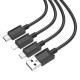 Кабель HOCO X74 3-in-1 charging cable(iP+Micro+Type-C) black