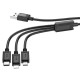 Кабель HOCO X74 3-in-1 charging cable(iP+Micro+Type-C) black