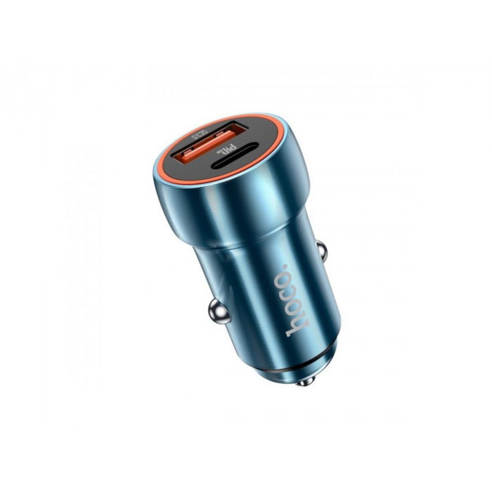 АЗУ HOCO Z46A Blue whale PD20W+QC3.0 car charger sapphire blue