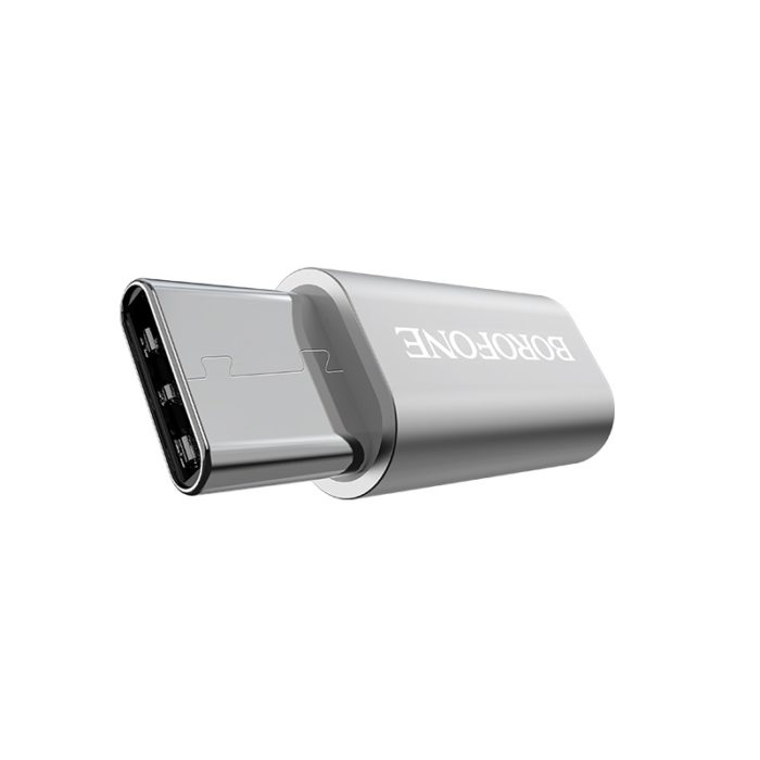 Переходник BOROFONE BV4 MicroUSB to Type-C Adapter Silver