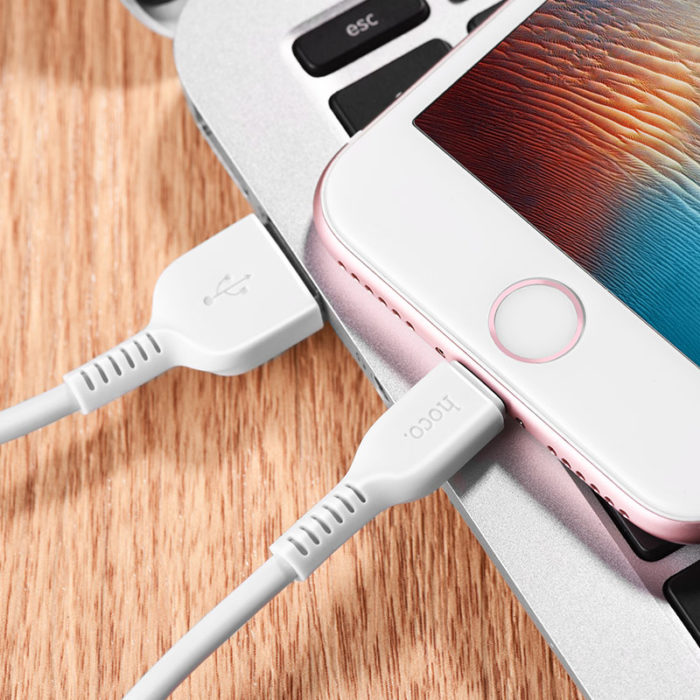 Кабель Lightning HOCO X13 Easy lightning 1m white
