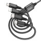 Кабель MicroUSB Type-C HOCO X76 4-in-1 Super charging cable(Type-C+Type-C+iP+Micro) black