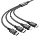Кабель MicroUSB Type-C HOCO X76 4-in-1 Super charging cable(Type-C+Type-C+iP+Micro) black