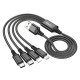 Кабель MicroUSB Type-C HOCO X76 4-in-1 Super charging cable(Type-C+Type-C+iP+Micro) black