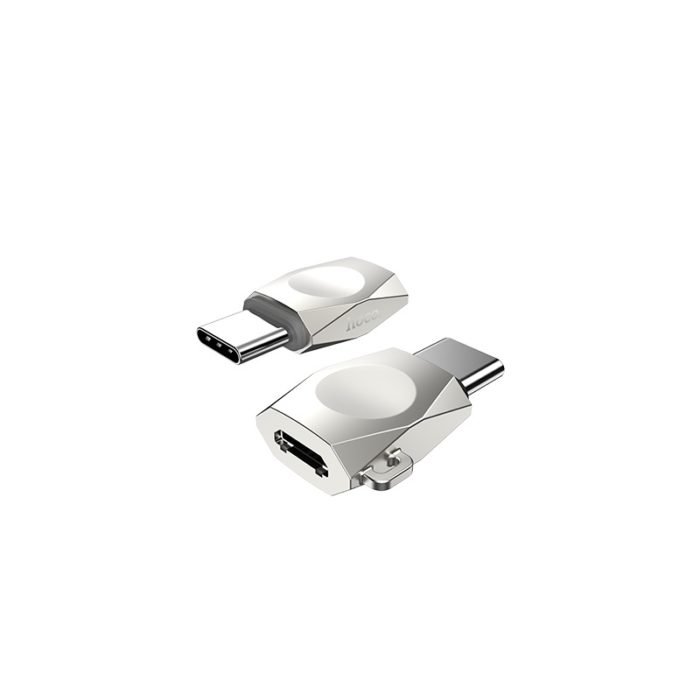 Кабель HOCO OTG UA8 Type-C adapter (Micro USB to Type-C)Pearl nickel