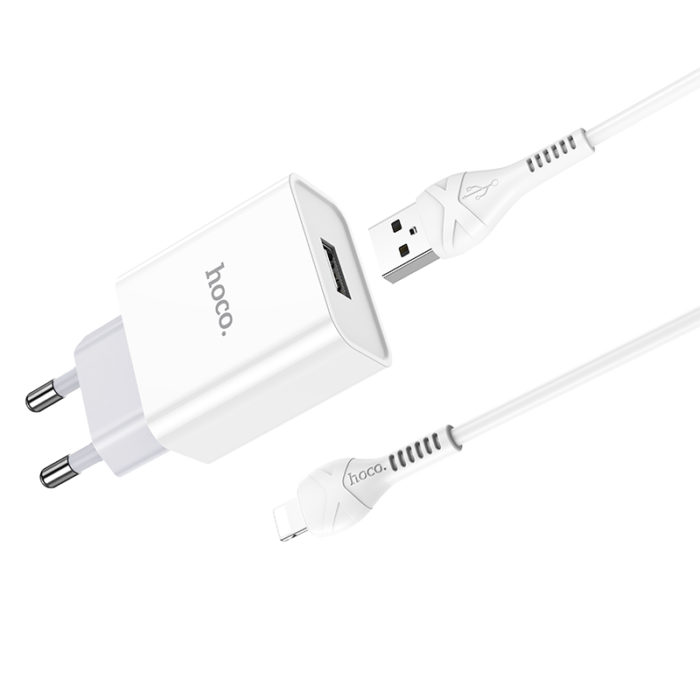 СЗУ HOCO C81A Asombroso single port charger set 2.1A (iP)(EU) white