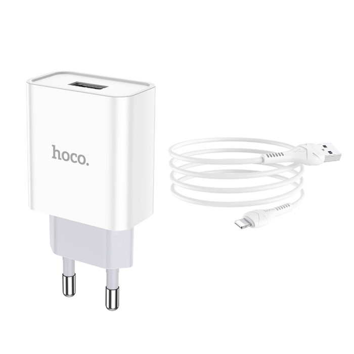 СЗУ HOCO C81A Asombroso single port charger set 2.1A (iP)(EU) white