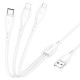 Кабель Borofone BX71 3-in-1 charging cable(iP+Micro+Type-C) white
