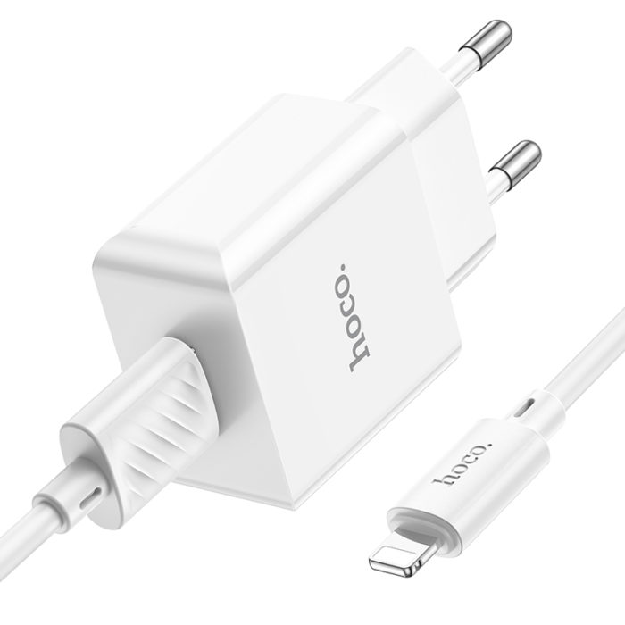СЗУ HOCO C106A Leisure single port charger set 2.1A(iP)(EU) white