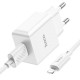 СЗУ HOCO C106A Leisure single port charger set 2.1A(iP)(EU) white