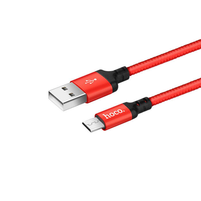 Кабель MicroUSB HOCO X14 Times speed micro 1m red-black