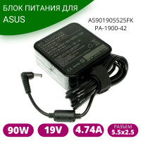 Блок питания для ноутбука Asus 19V 4.74A 5.5x2.5 90W с сетевым кабелем