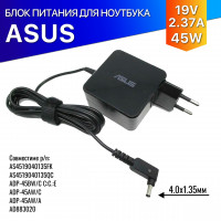 Блок питания Asus 4.0x1.35мм, 45W (19V, 2.37A) с вилкой, ORG (square shape)