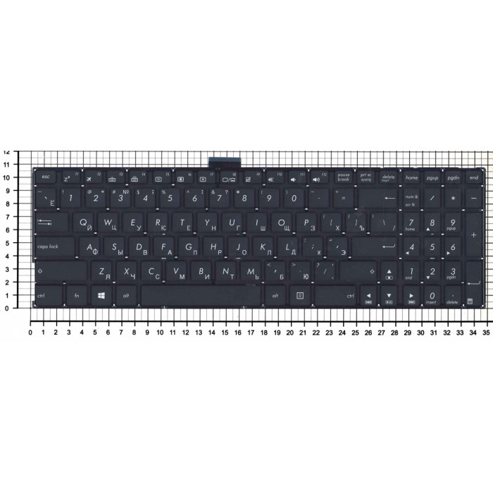 Клавиатура для ноутбука Asus K501LB черная с подсветкой