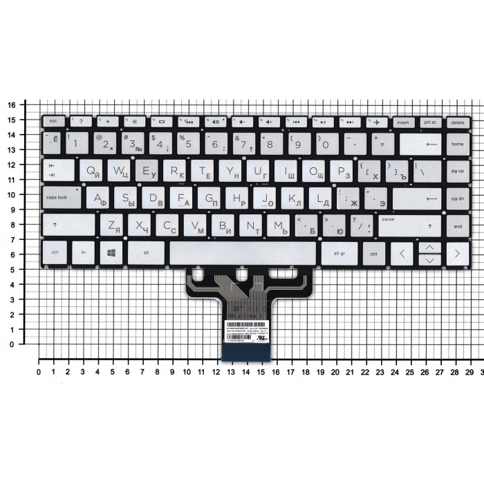 Клавиатура для HP Pavilion x360 14-CD0000UR серебристая