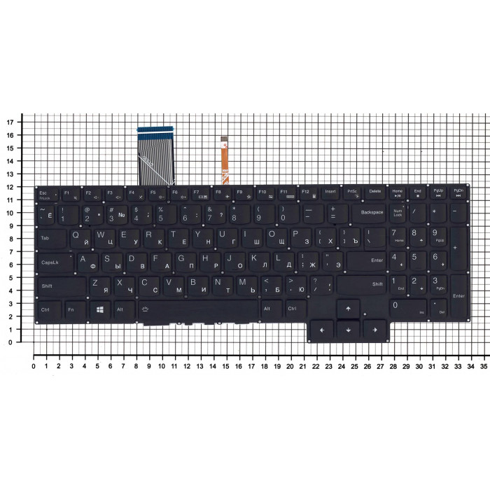 Клавиатура для ноутбука Lenovo IdeaPad Gaming 3-15ARH05 черная белая подсветка