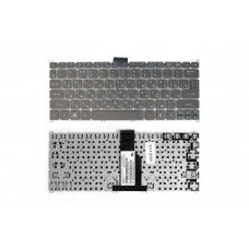 Клавиатура для Acer Aspire One Acer Aspire S3, S5, One 756, TravelMate B1 Series. Г-образный Enter. Серая, без рамки. PN: 9Z.N7WPW.20R.