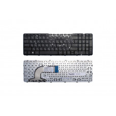 Клавиатура для HP 250 G3, 255 G2, 255 G3, 15-e, 15-n, 15-r Series. Плоский Enter. Черная, с черной рамкой. PN: PK1314D1A100.