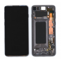 Дисплей для Samsung Galaxy S10 SM-G973F в сборе с тачскрином ServicePack черный (GH82-18850A)