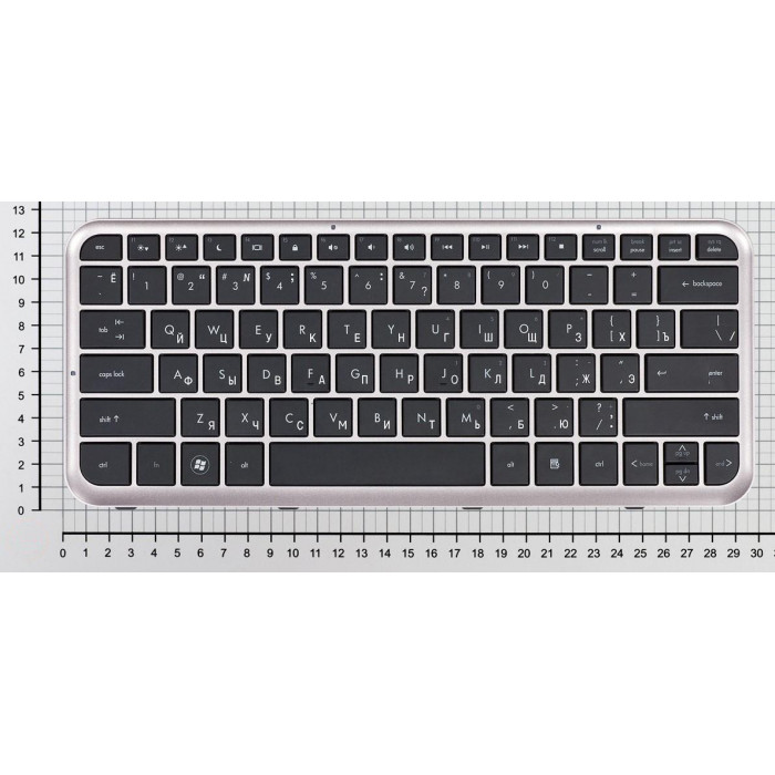Клавиатура для HP Pavilion dm3 dm3-1000 черная с бронзовой рамкой