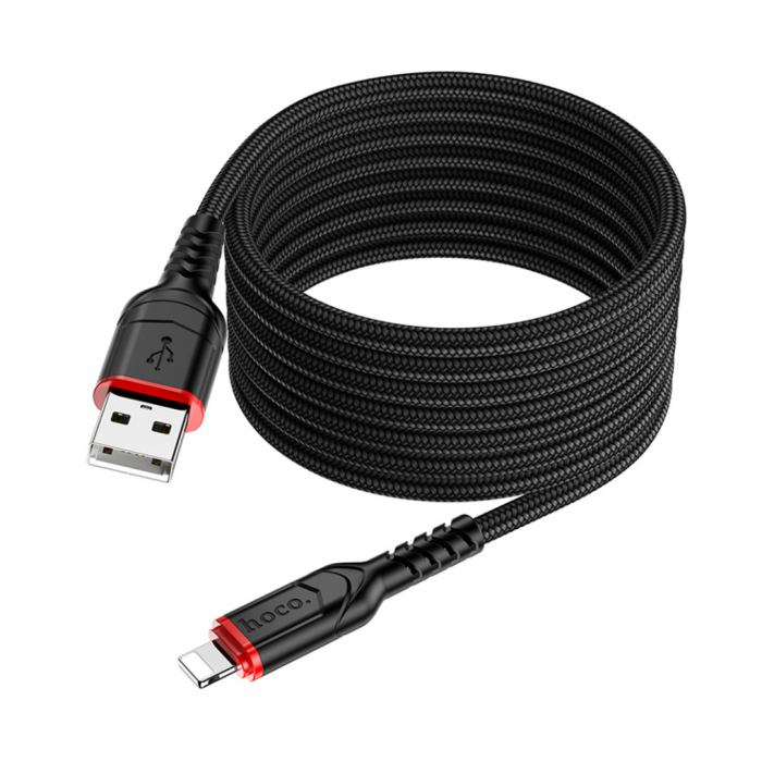 Кабель USB HOCO X59 Victory USB-Lightning, 2.4А, 2м, черный