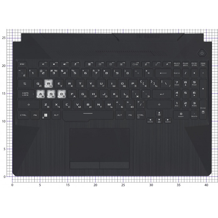 Клавиатура для Asus TUF Gaming F15 FX506 топкейс черный