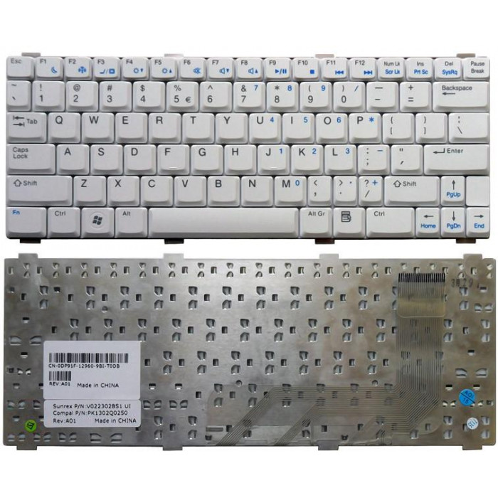 Клавиатура для Dell Vostro 1200 V1200 белая