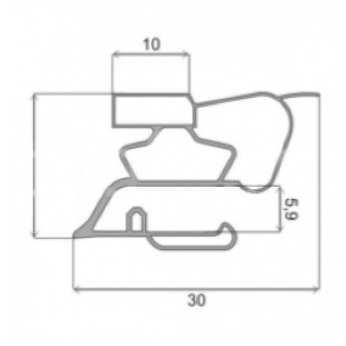 Уплотнитель двери для холодильника Indesit, Ariston, Hotpoint, Whirlpool 854010 СТ (старый профиль)