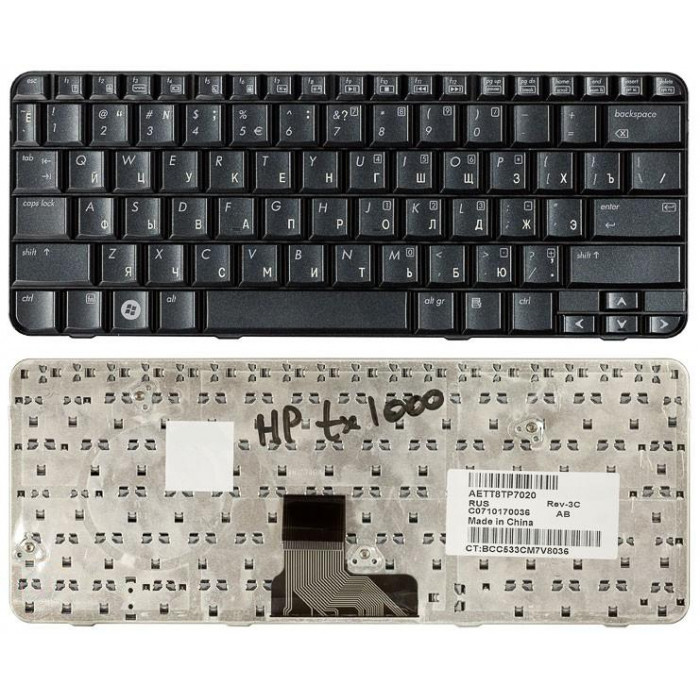 Клавиатура для HP Pavilion TX1000 TX2000 TX2100 TX2500 черная металлик