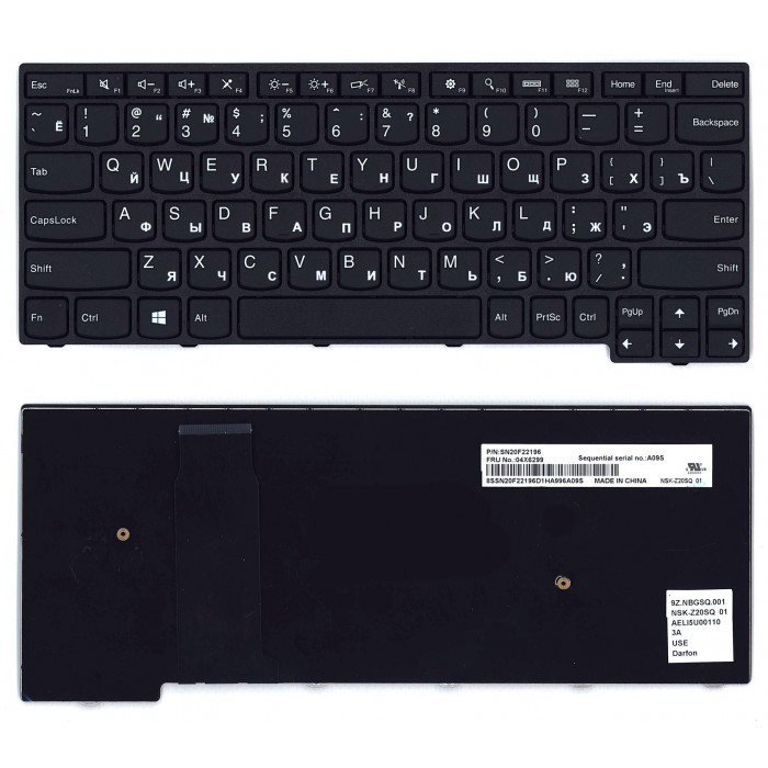 Клавиатура для Lenovo Thinkpad Yoga 11e 4rd Gen черная