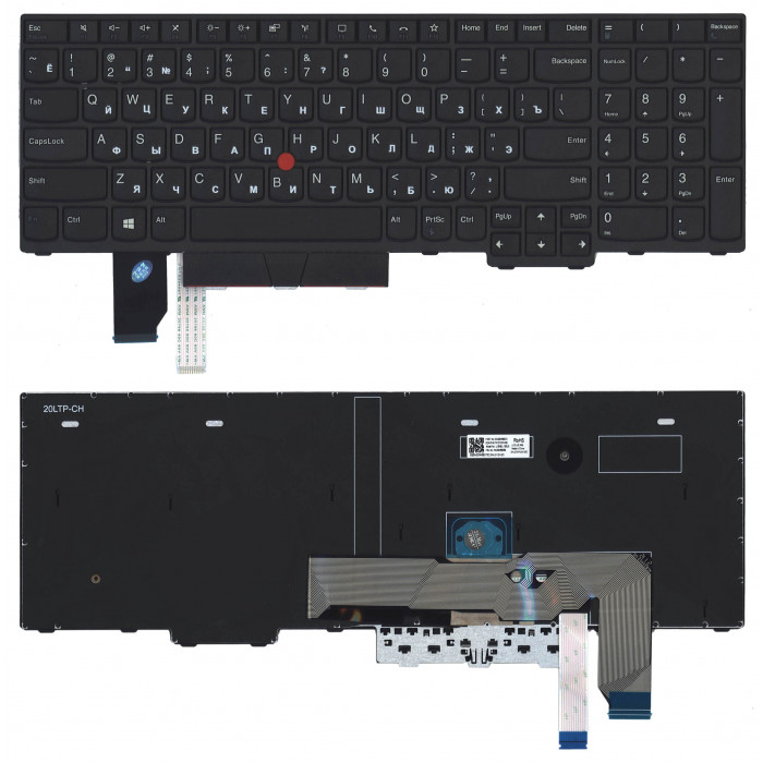 Клавиатура для ноутбука Lenovo Thinkpad T15p P15v черная