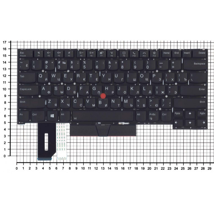 Клавиатура для Lenovo ThinkPad T14s черная с подсветкой