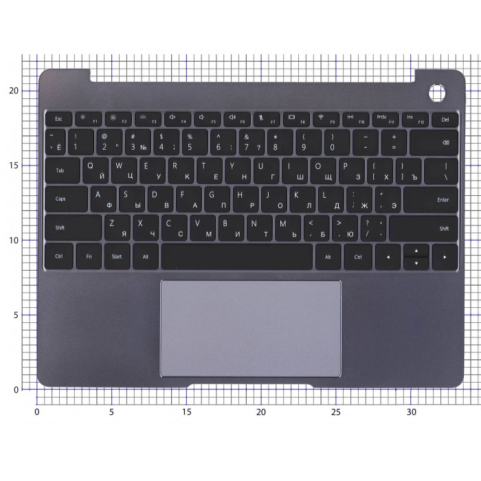 Клавиатура для Huawei MateBook 13 Wright-W19GL топкейс Space Gray