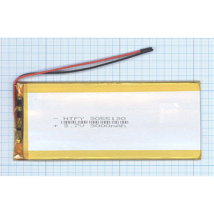 Аккумулятор Li-Pol (батарея) 3*55*130мм 2pin 3.7V/3000mAh