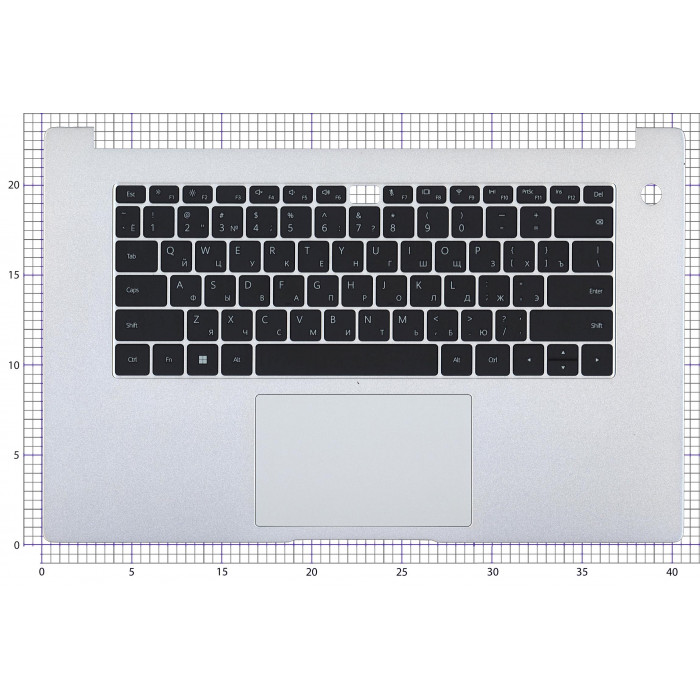 Клавиатура для Huawei MateBook D 15 BohrD-WDI9A топкейс Mystic Silver