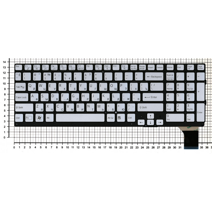 Клавиатура для ноутбука Sony PCG-41413V серебристая
