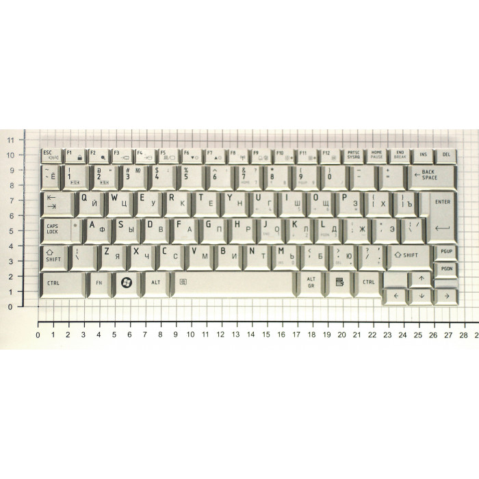 Клавиатура для Toshiba Portege A600 A603 R500 R600 R601 R603 серебристая