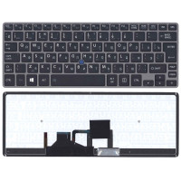 Клавиатура для Toshiba Portege Z30 черная с серой рамкой с подсветкой
