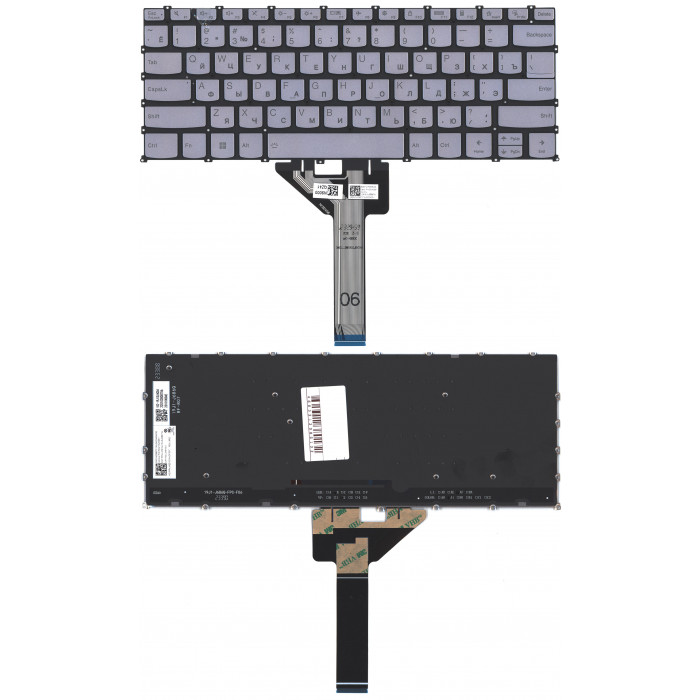 Клавиатура для ноутбука Lenovo Yoga Slim 6 14IAP8 серебристая