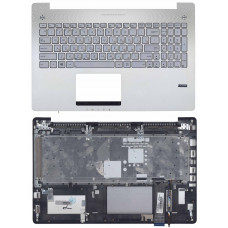 Клавиатура для Asus N550 серебристая топ-панель