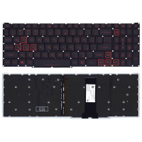 Клавиатура для Acer Nitro 5 AN515-54 черная с красной подсветкой