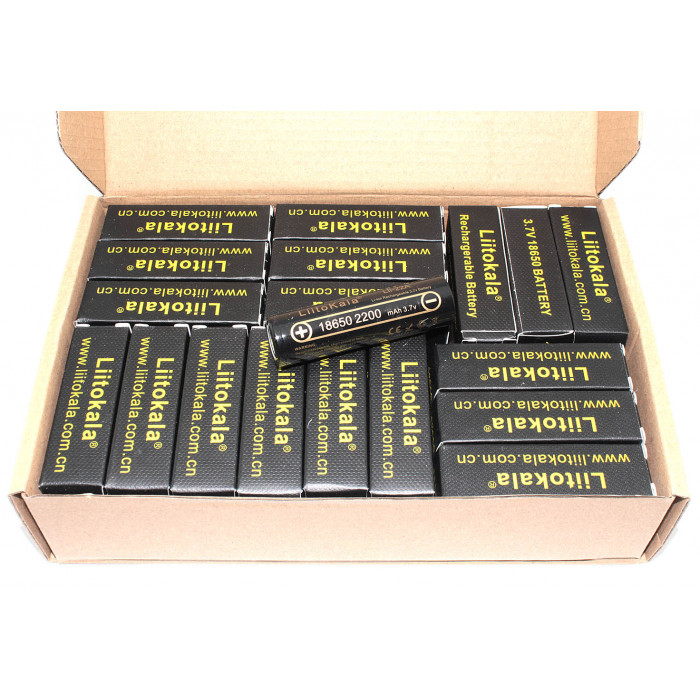Аккумулятор типа 18650 Li-Ion LiitoKala Lii-22A 2200mAh, 3.7V, упаковка 36 штук