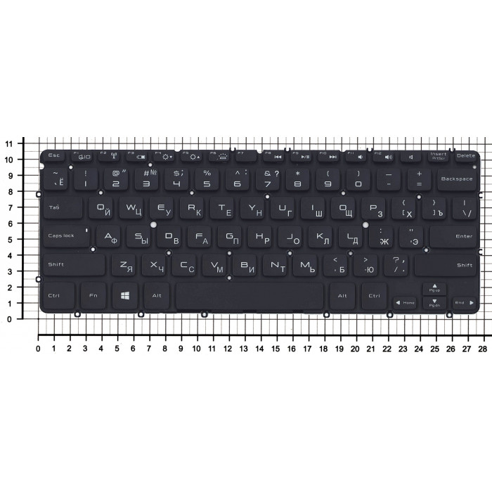 Клавиатура для Dell XPS 12 13 черная с подсветкой