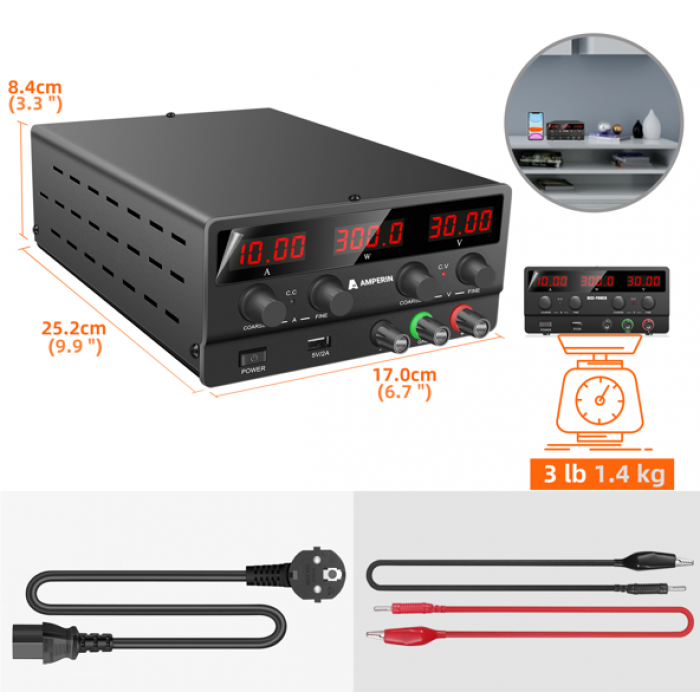 Лабораторный блок питания Amperin AI-H3010 30V, 10A