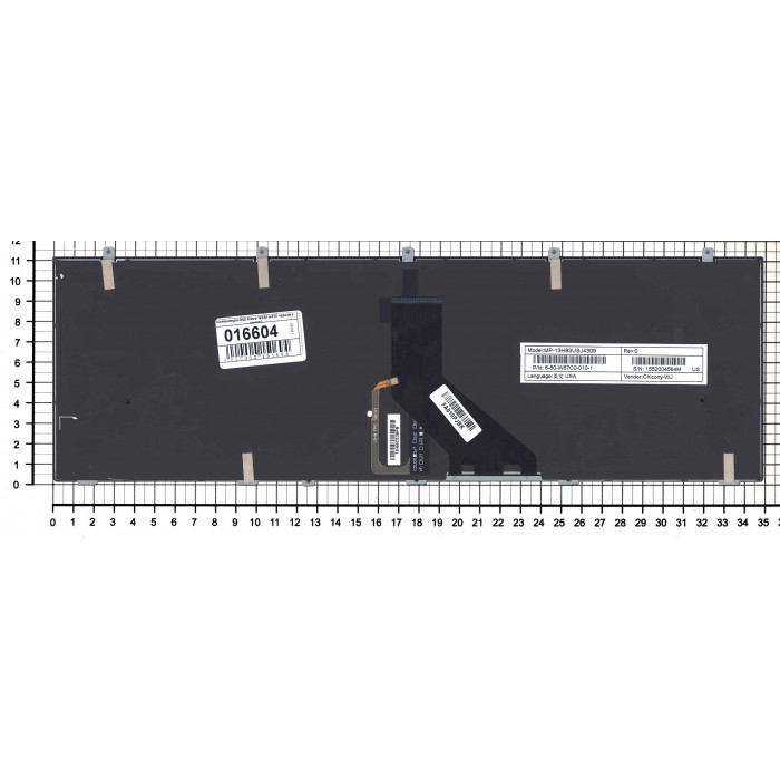 Клавиатура для DNS Clevo W350 w370 черная c рамкой (плоский ENTER) подсветка