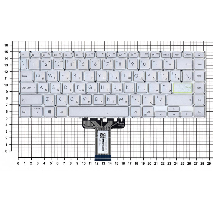 Клавиатура для Asus K413JA серебристая