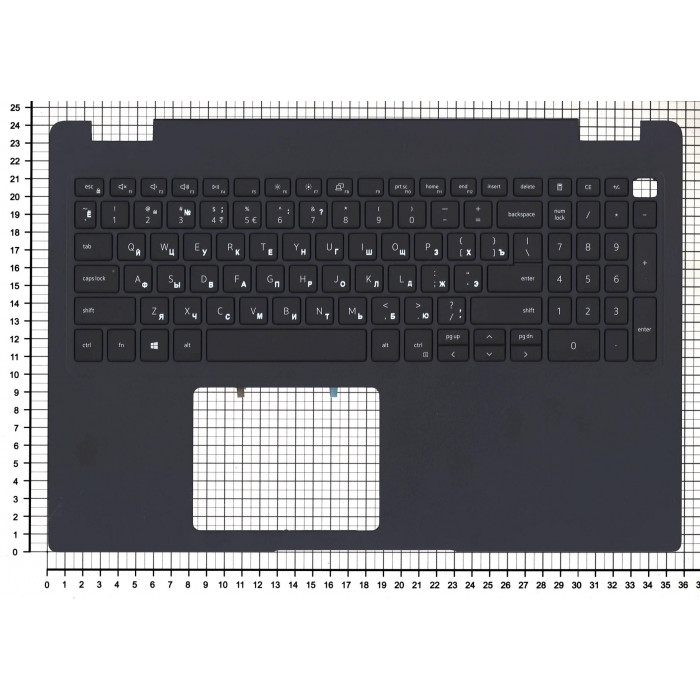 Клавиатура для ноутбука Dell Latitude 3510 черная с подсветкой топ-панель