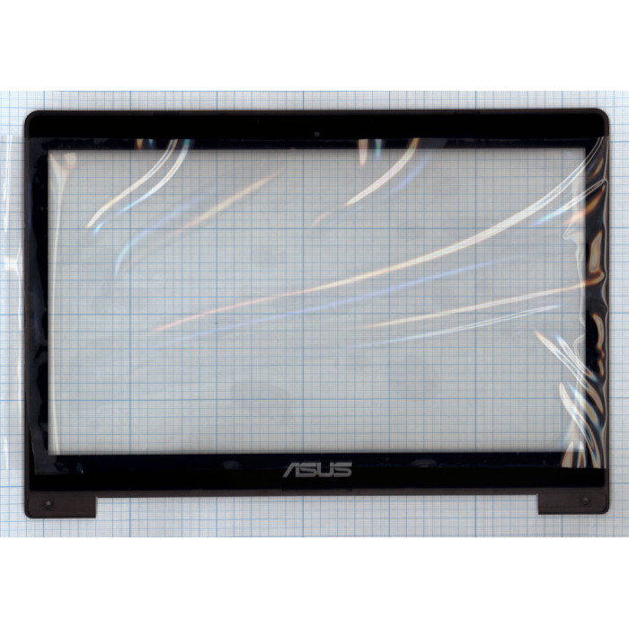 Сенсорное стекло (тачскрин) для Asus S400 5343R FPC-1 черное с рамкой